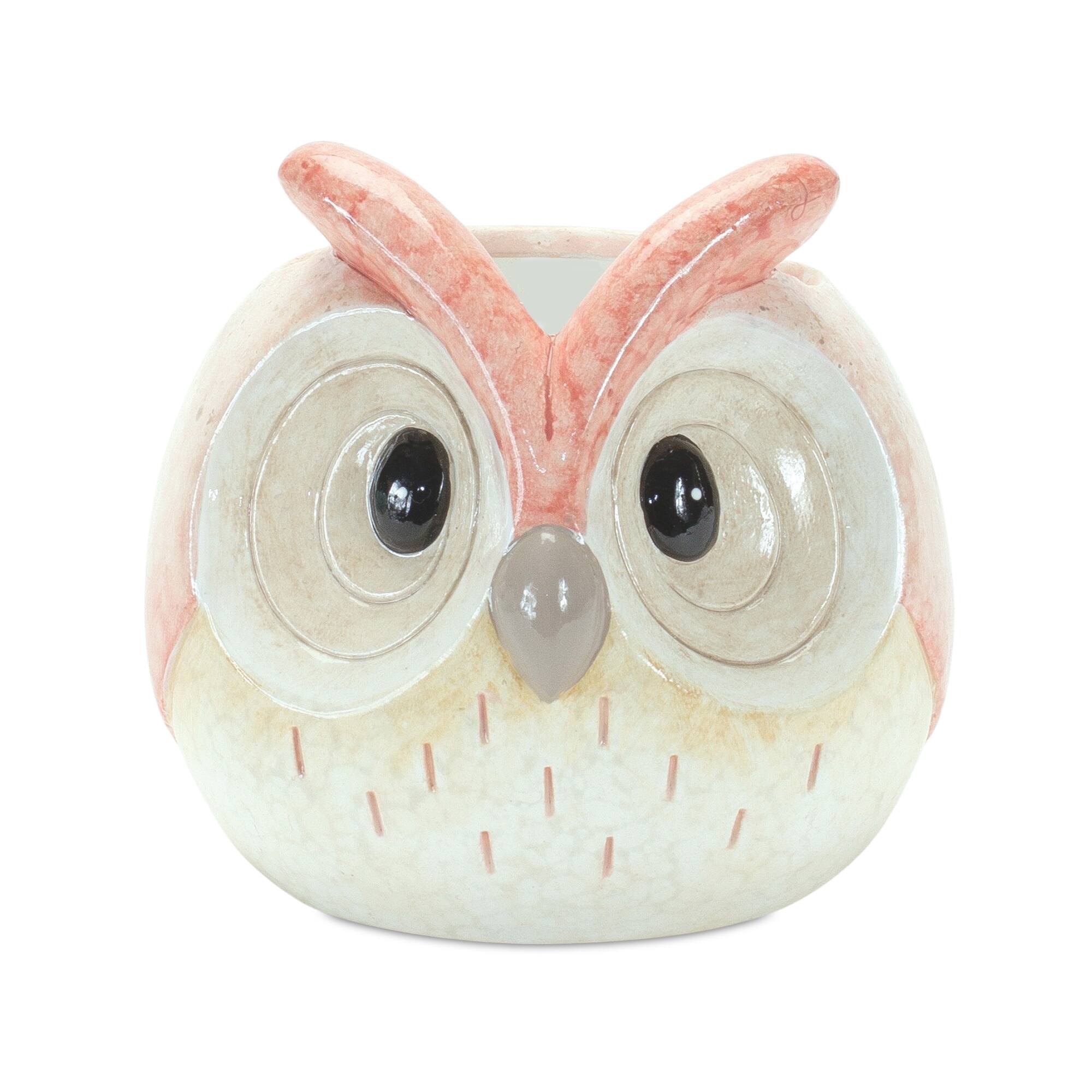 Terracotta Owl Figurine Set, 3ct.